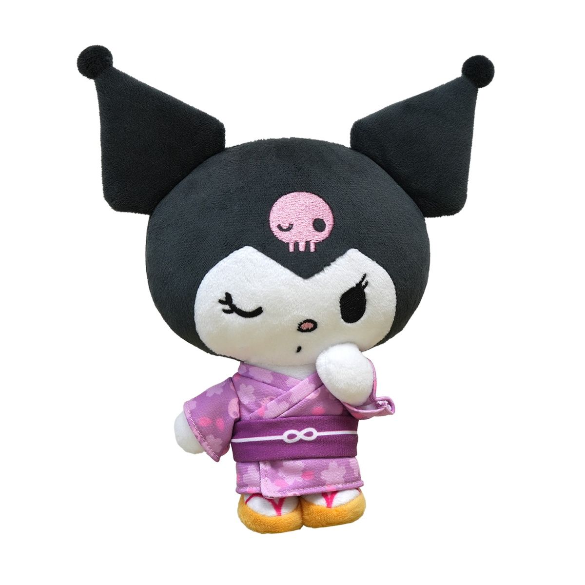 Kuromi Kawaii Gosedjur i Lila och Rosa Kimono - 29 cm - 2