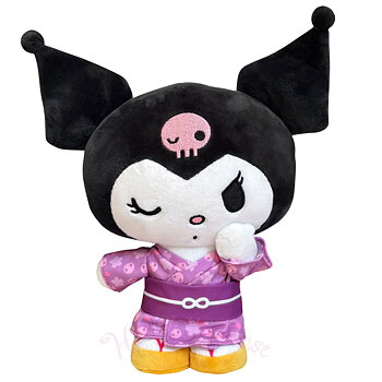 Kuromi Kawaii Gosedjur i Lila och Rosa Kimono - 29 cm