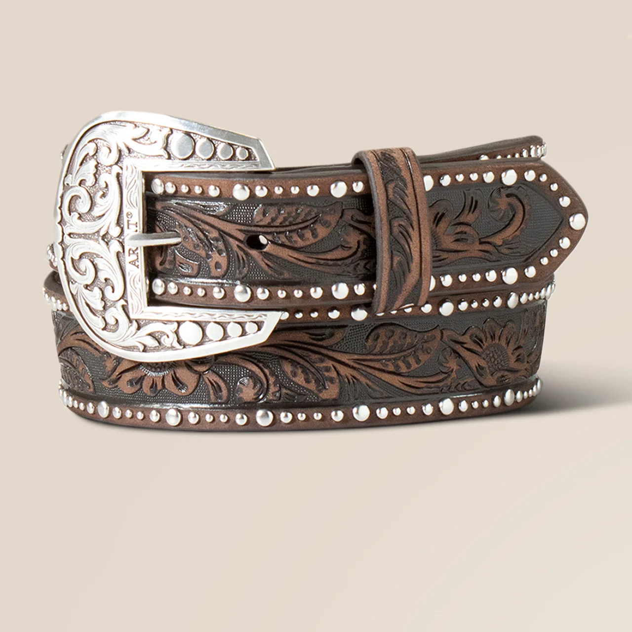 Ariat studded tooled bälte 