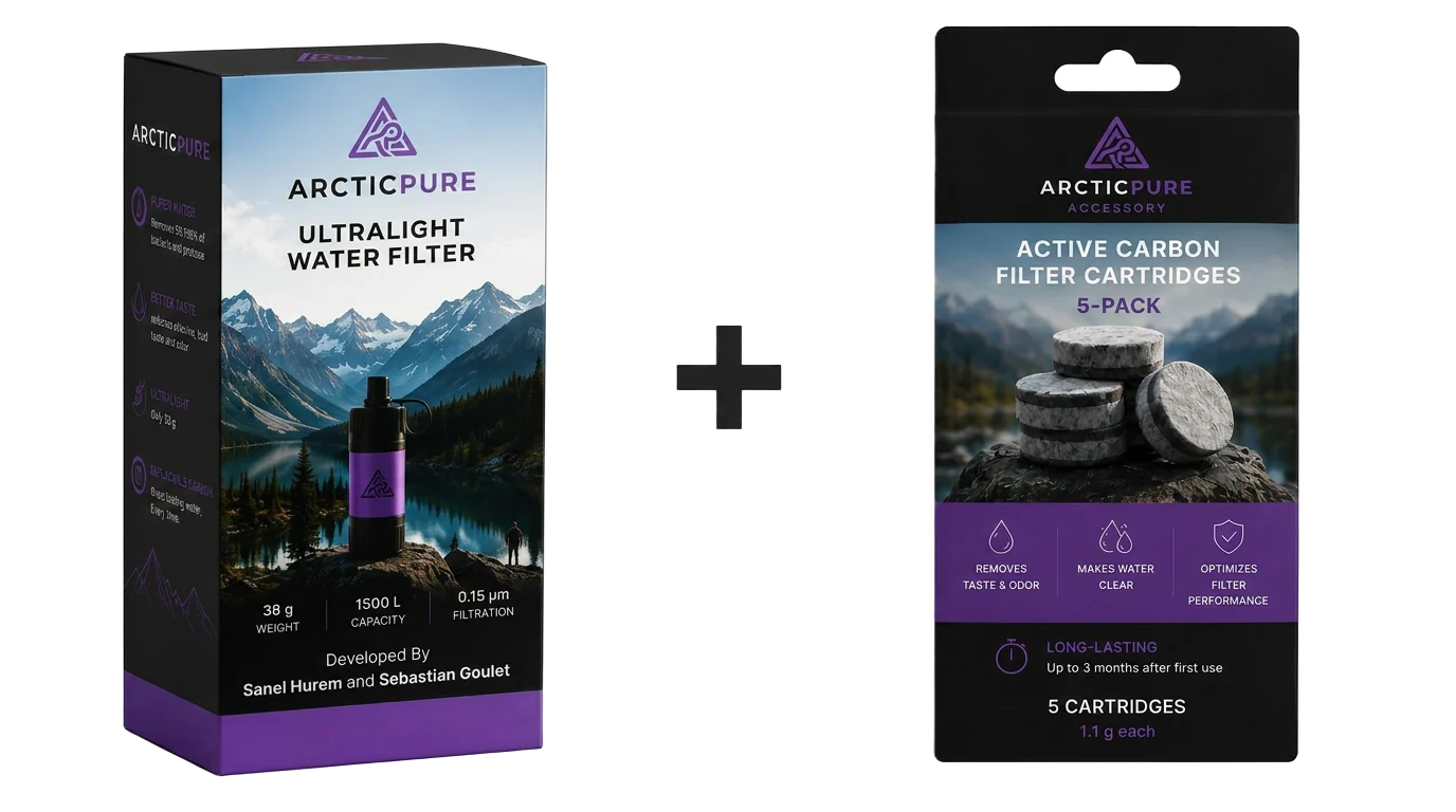 Arctic Pure Bundle Water Filter and Charcoal Tablet