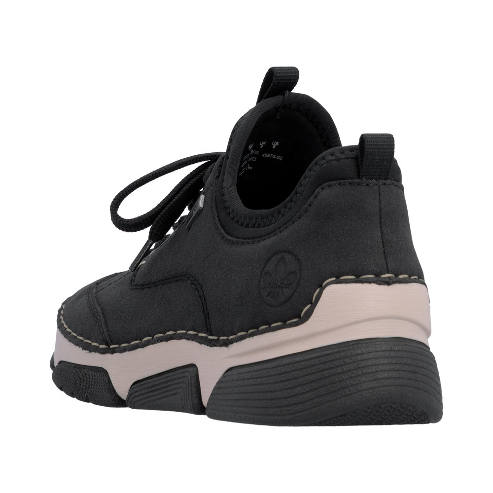 Rieker Damsneakers Resårovandel Svart - 4