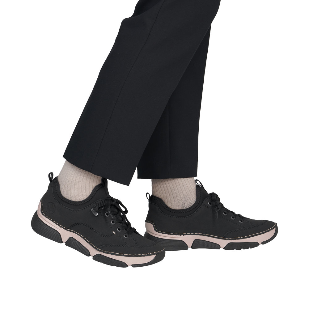 Rieker Damsneakers Resårovandel Svart - 10