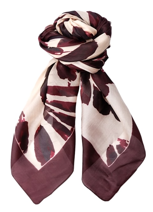 Marble silk scarf - Plum - 2