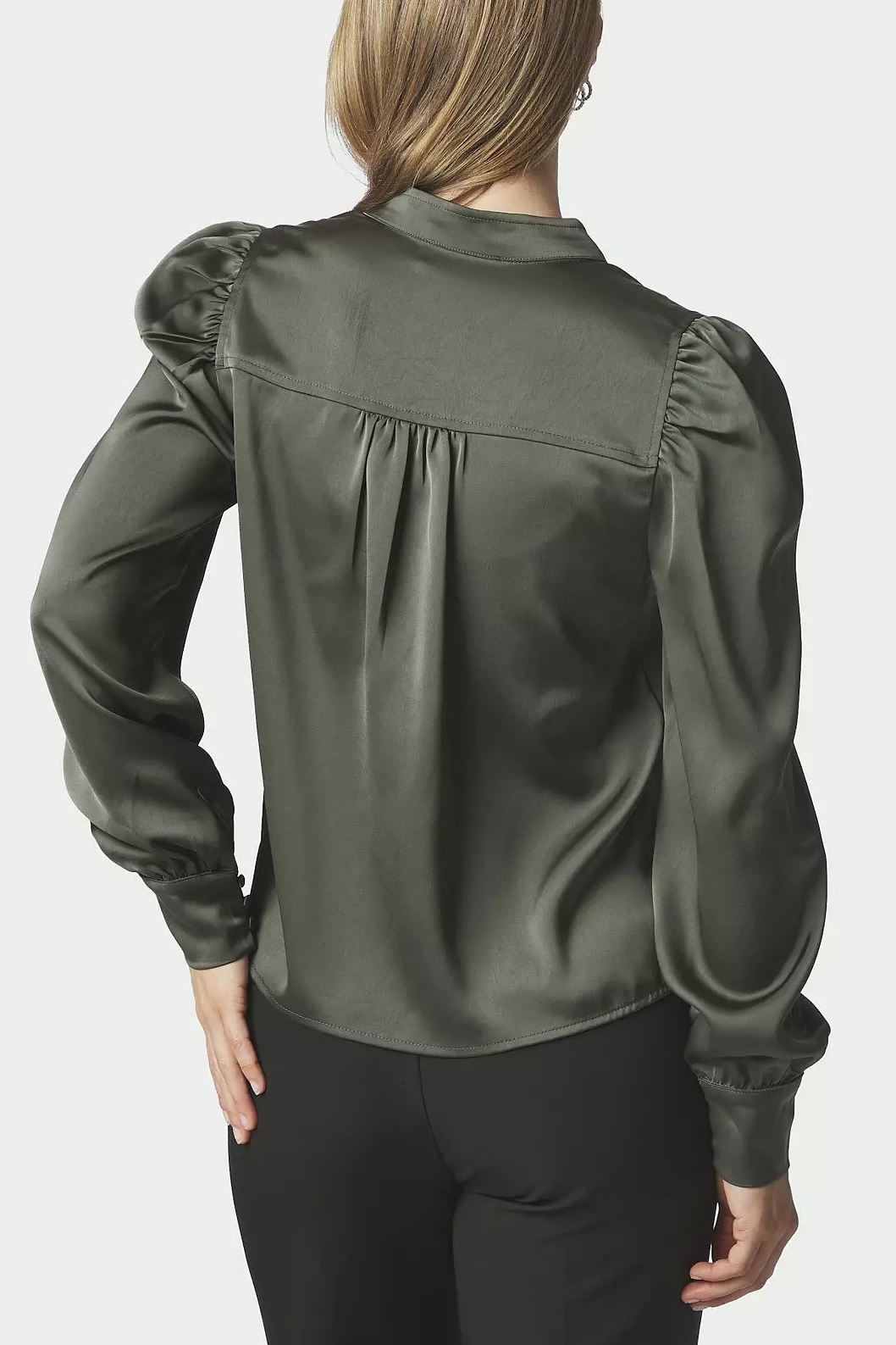 Neo Noir &nbsp;- Rosslyn Heavy Satin Blouse Deep Green - 3
