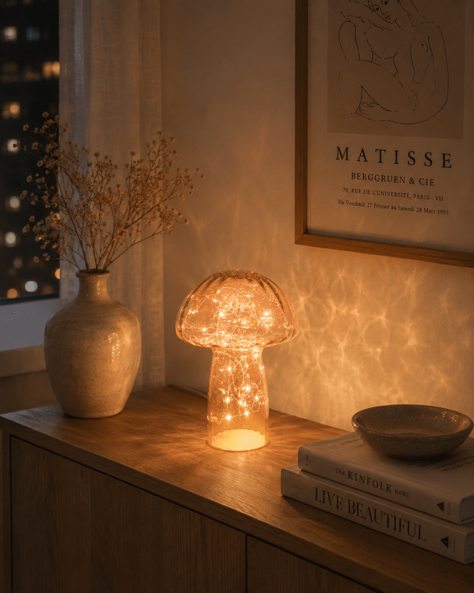 Bordslampa Svamp Rosa 23cm - 3