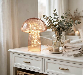 Bordslampa Svamp Rosa 23cm