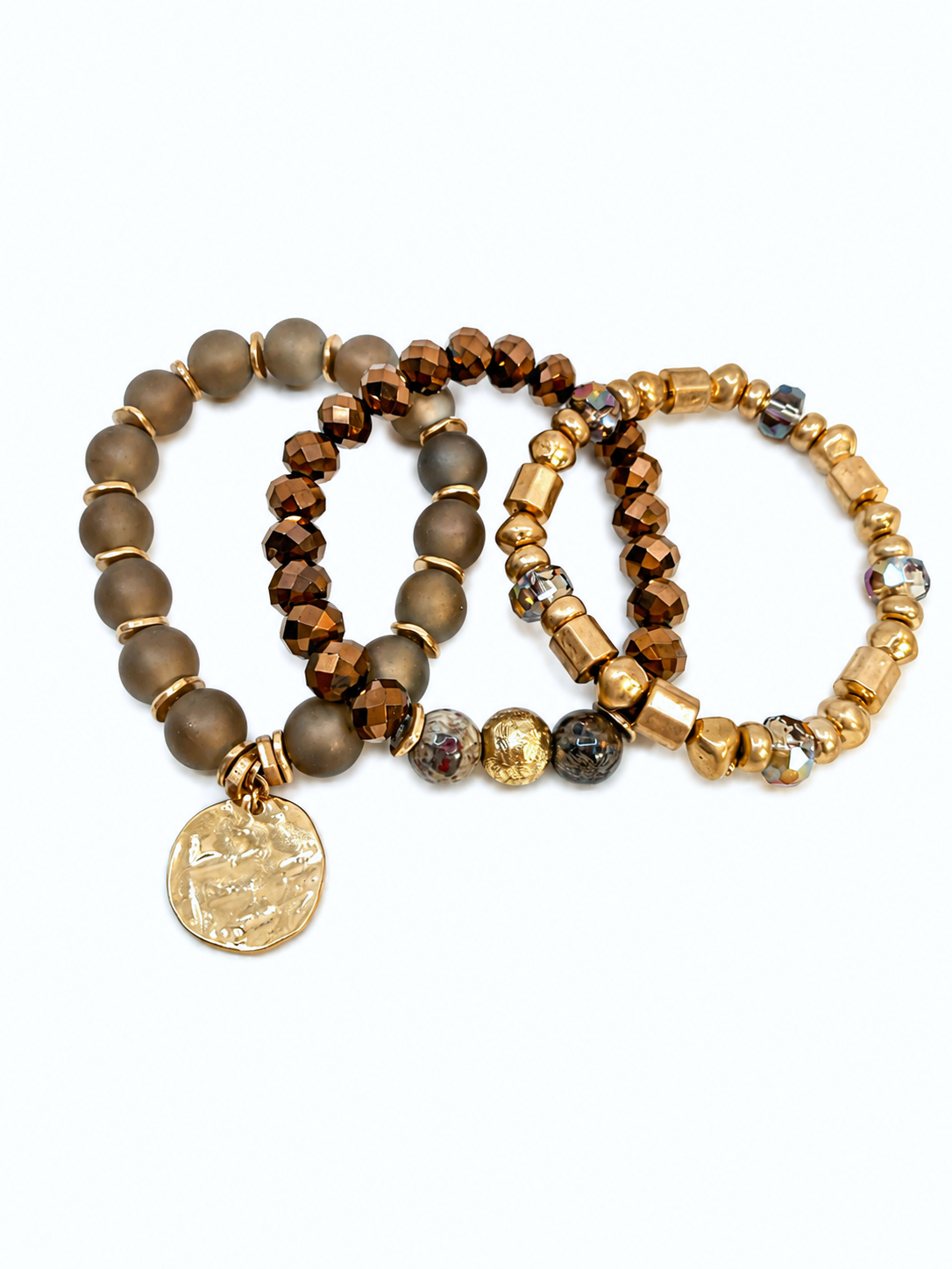ORIANA MULTI DECO BRACELET BROWN