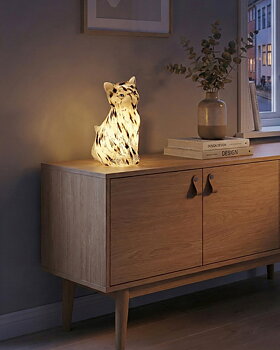 Bordslampa Katt - svart/vit