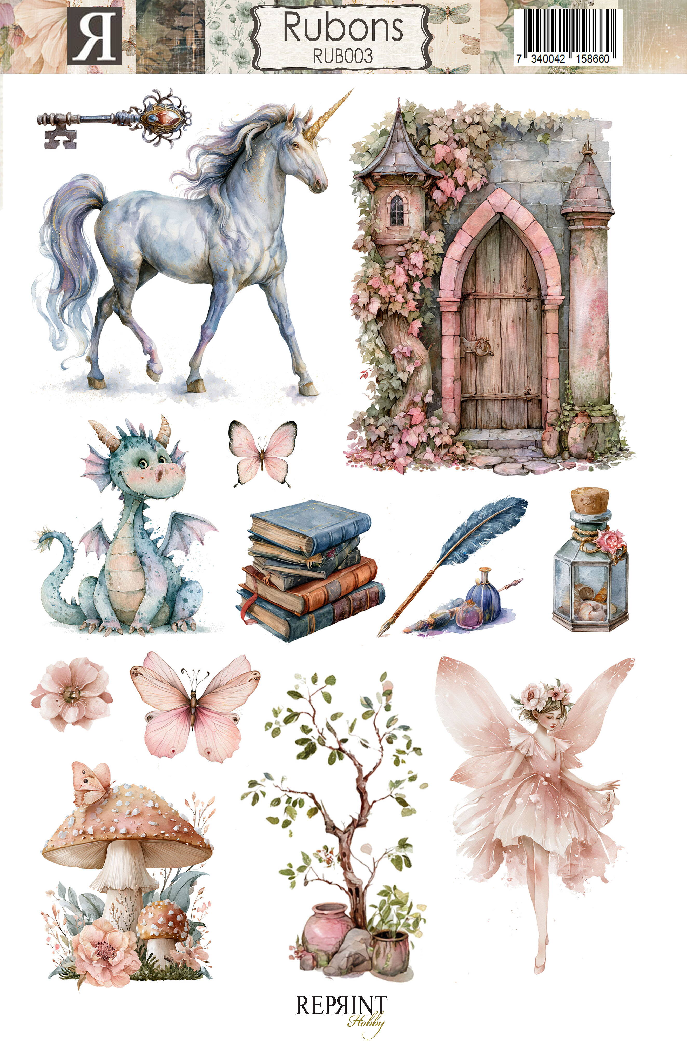 Reprint - Rub-on - Hidden Magic - 11x16 cm