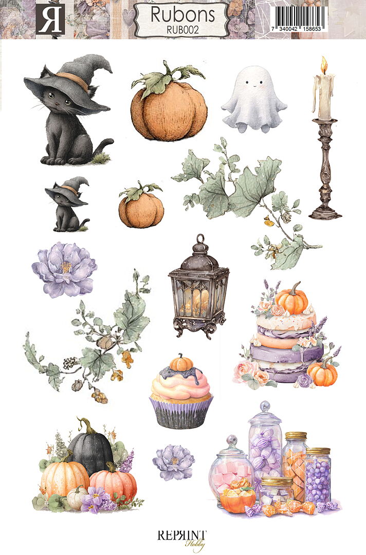 Reprint - Rub-on - Enchanted Halloween - 11x16 cm