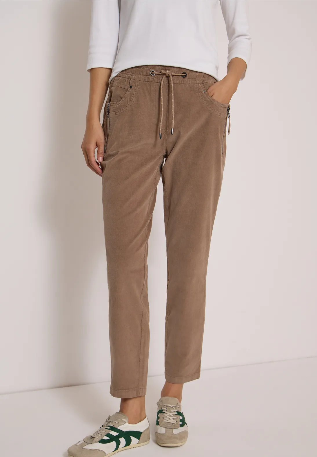 NOS Tracy Fine Corduroy Trousers - Earthy Taupe - Cecil