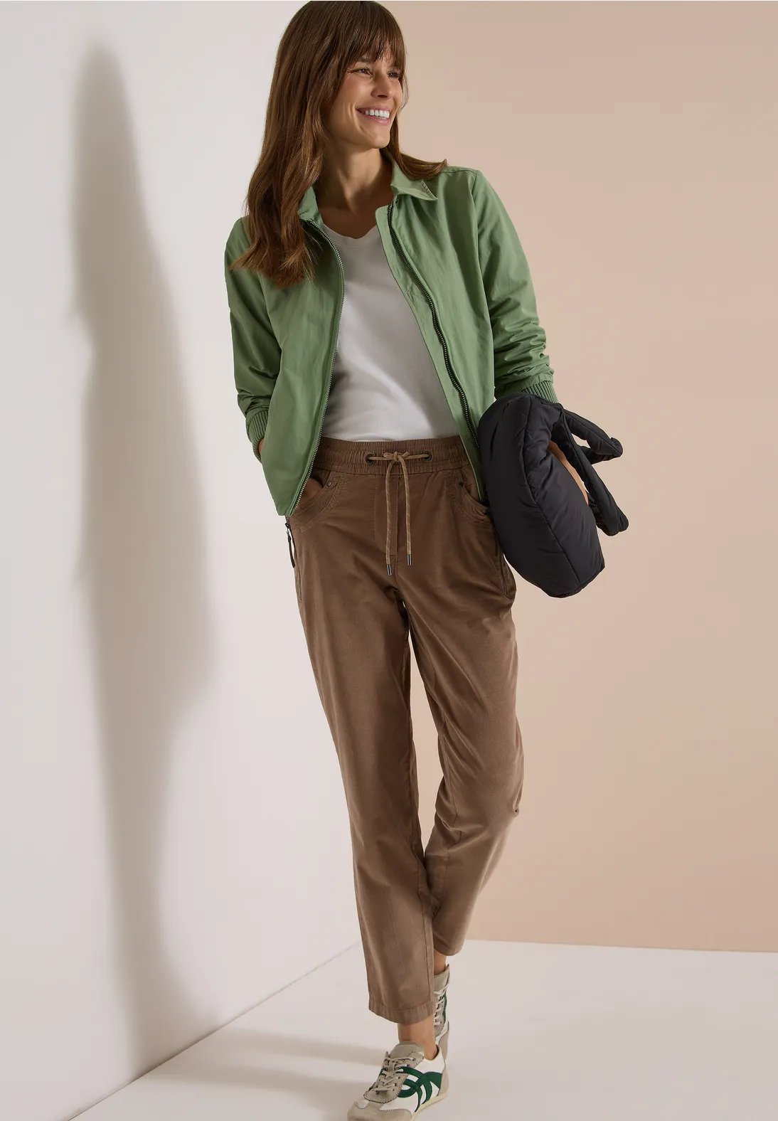 NOS Tracy Fine Corduroy Trousers - Earthy Taupe - Cecil