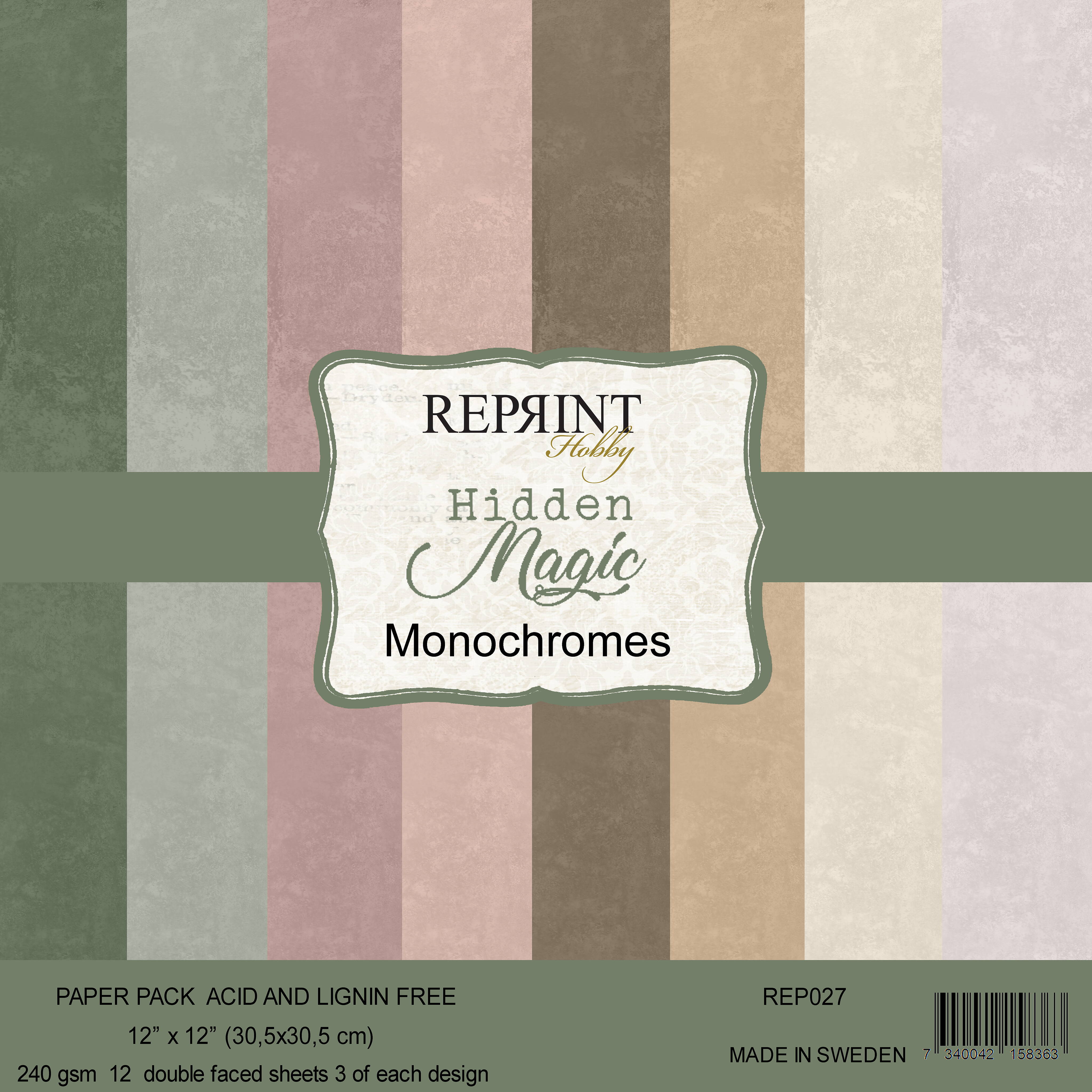 Reprint - Paperpack Monochromes 12x12 - Hidden Magic