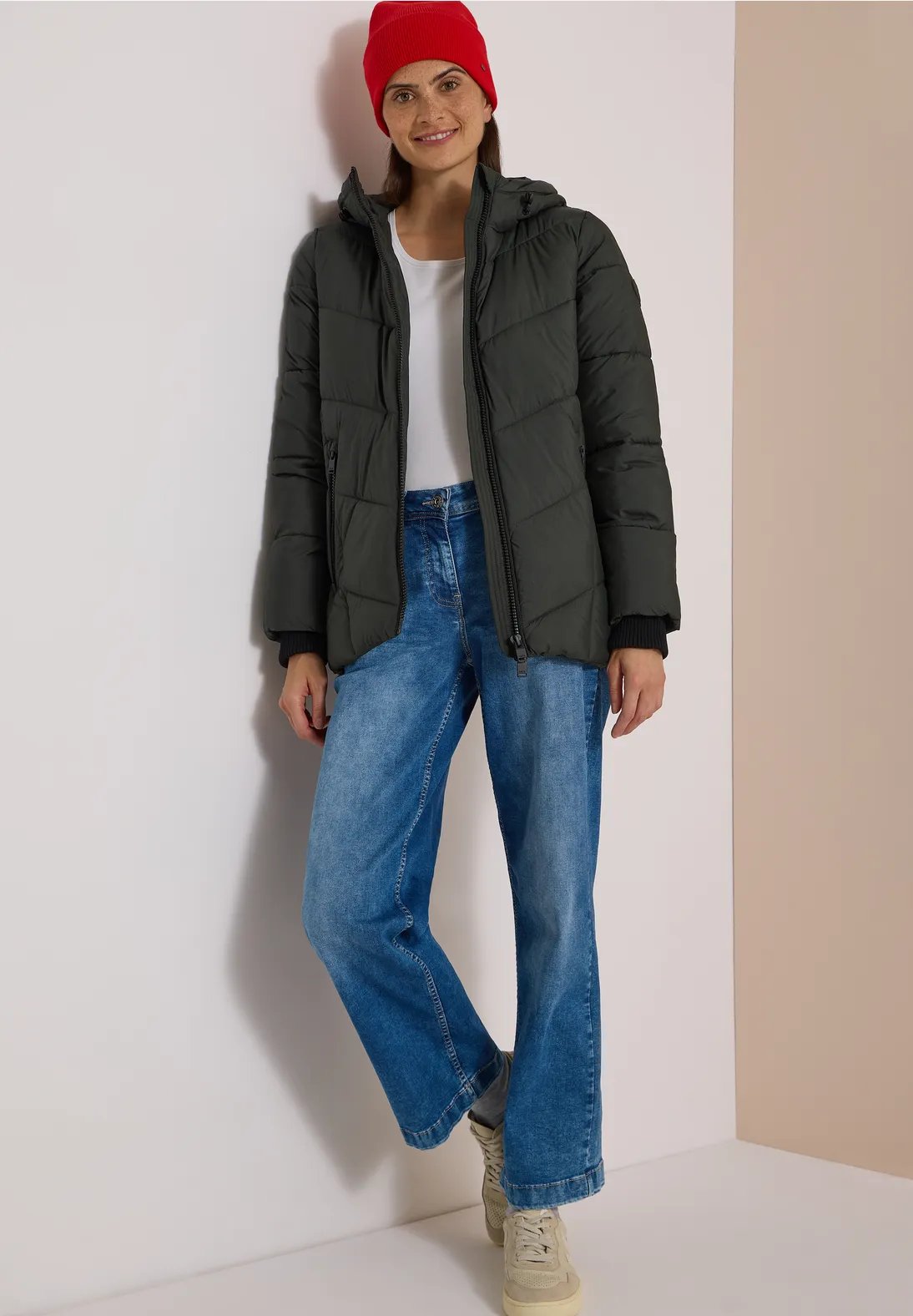 Mid Puffer Jacket - Olive Night - Cecil - 3