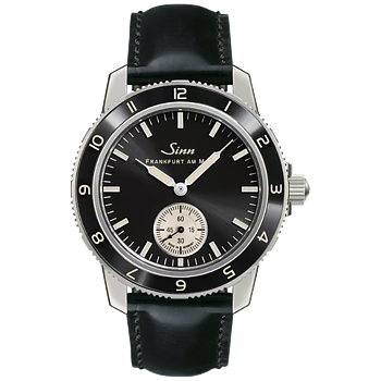 Sinn 104 Classic 12 svart kalvskinn med svarta sömmar 104.060 