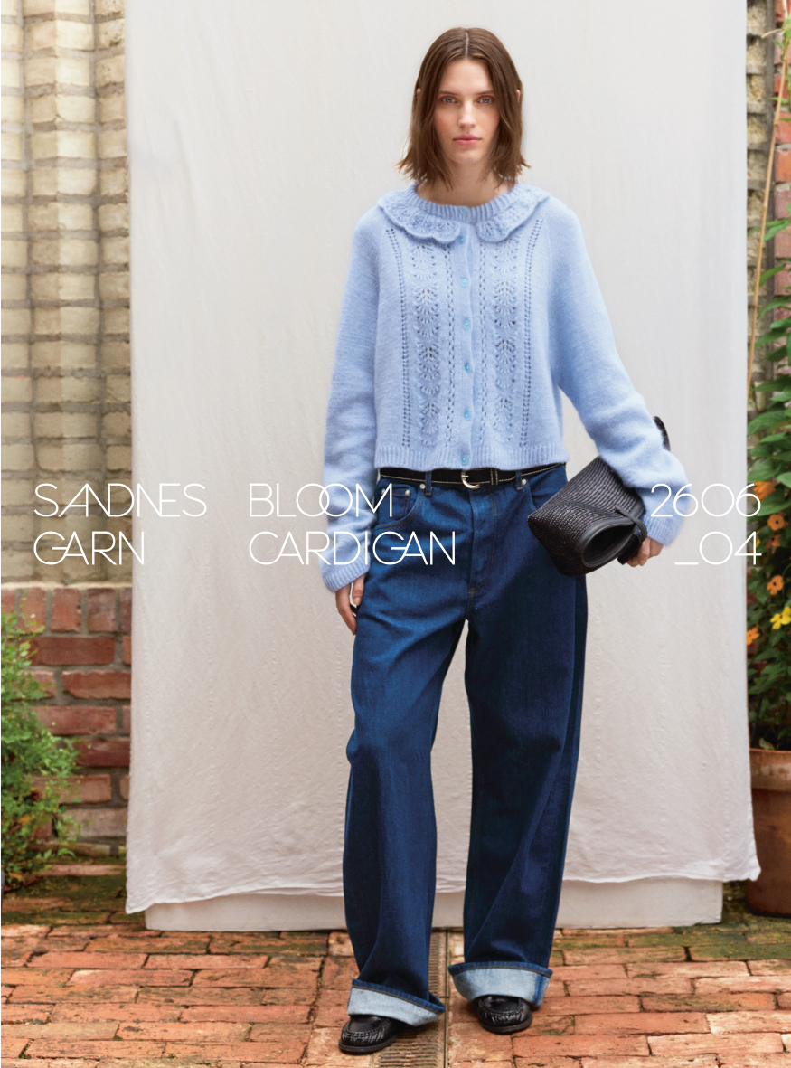 Sandnes Bloom Cardigan 2606_04  (23 m mönsterstick st 3,5)