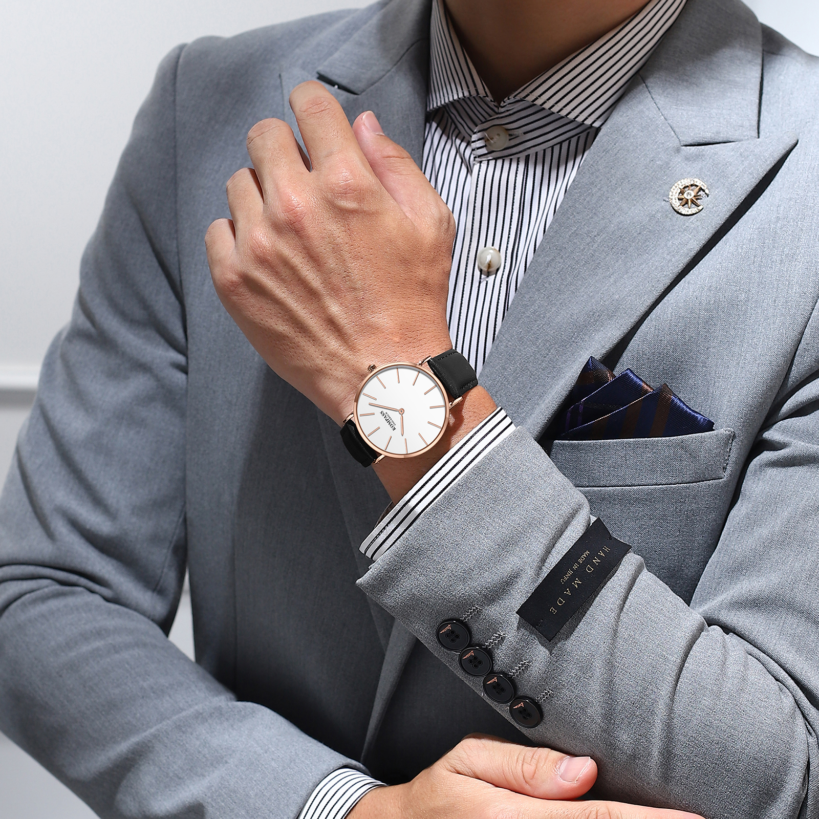 Kompass Classique Ultra-Thin Rose Gold White Black - 7