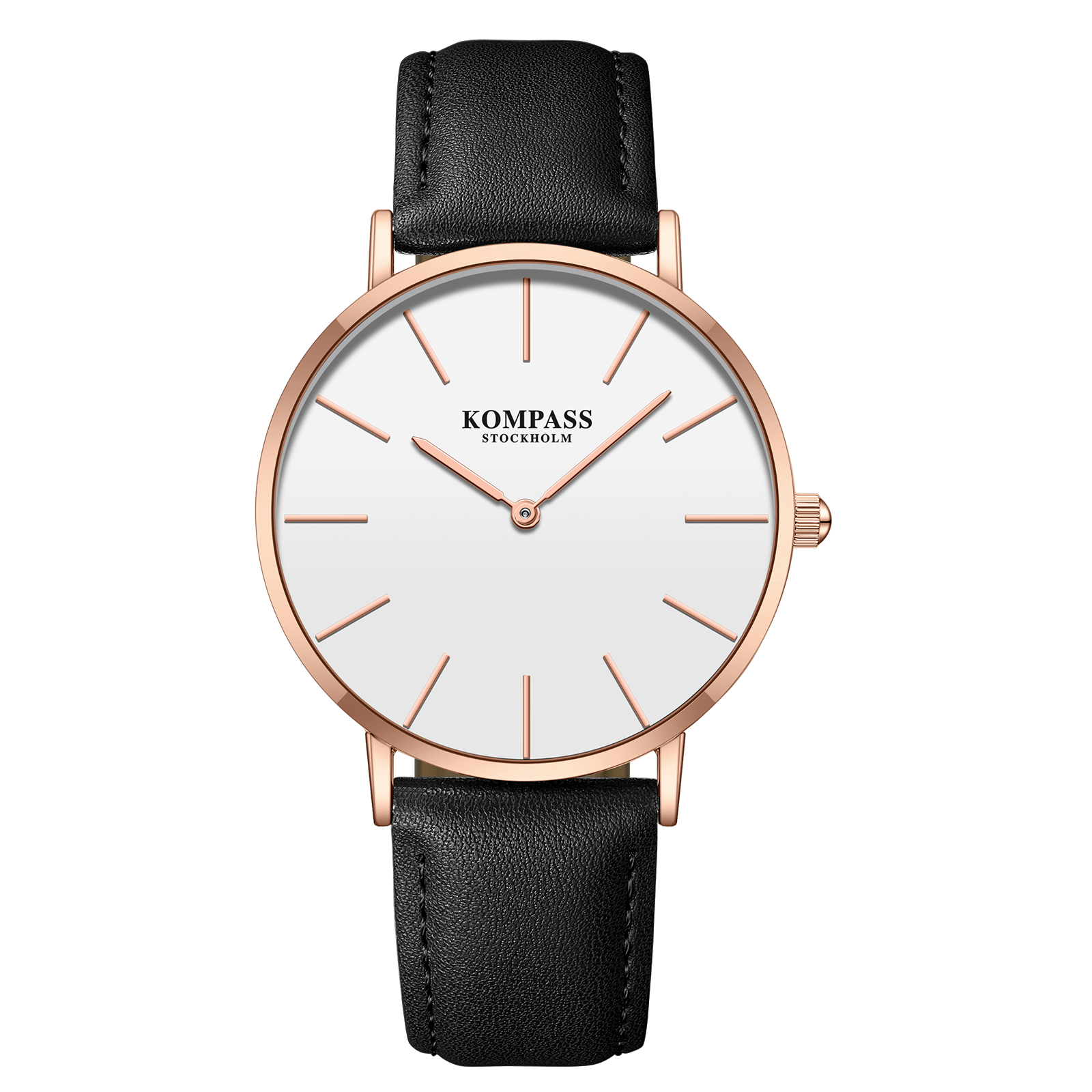 Kompass Classique Ultra-Thin Rose Gold White Black