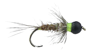 Gold Head Short Shank Nymphs DE Hare´s Black Head #12