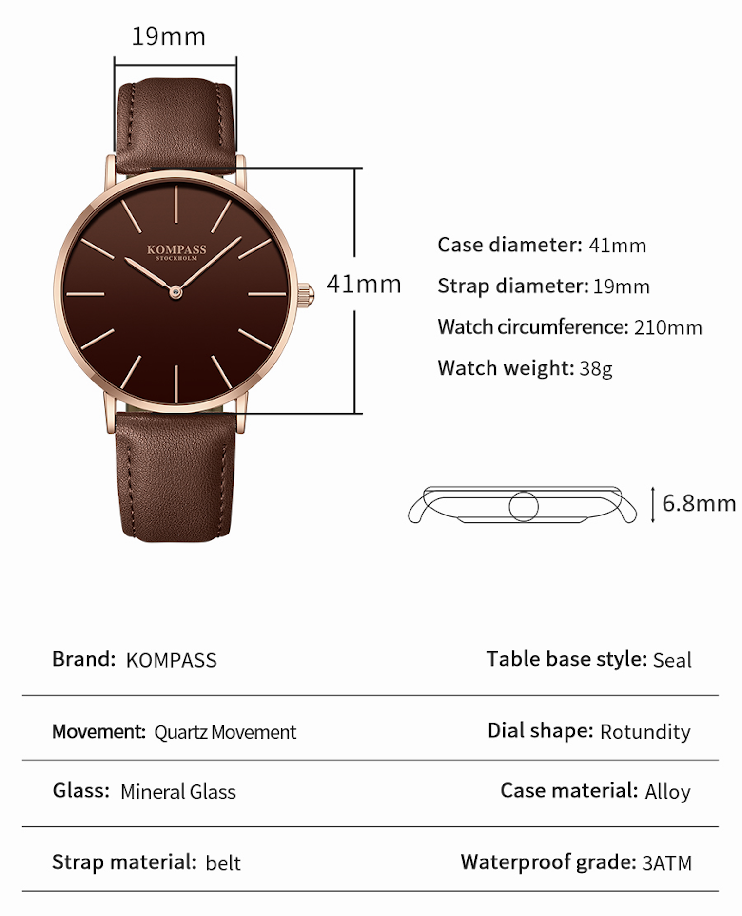 Kompass Classique Ultra-Thin Silver Blue - 13