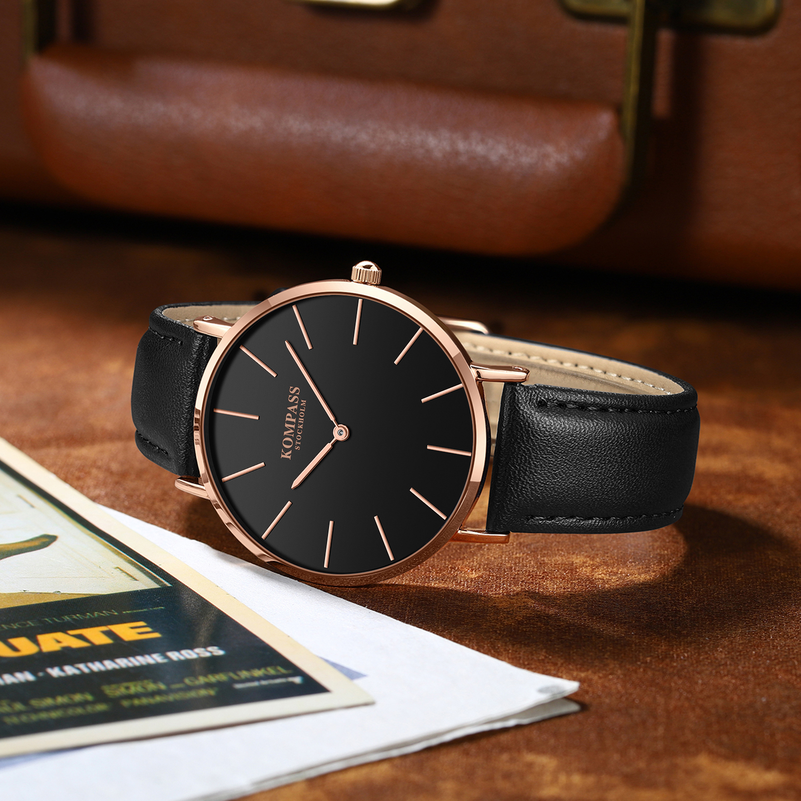 Kompass Classique Ultra-Thin Rose Gold Black - 4