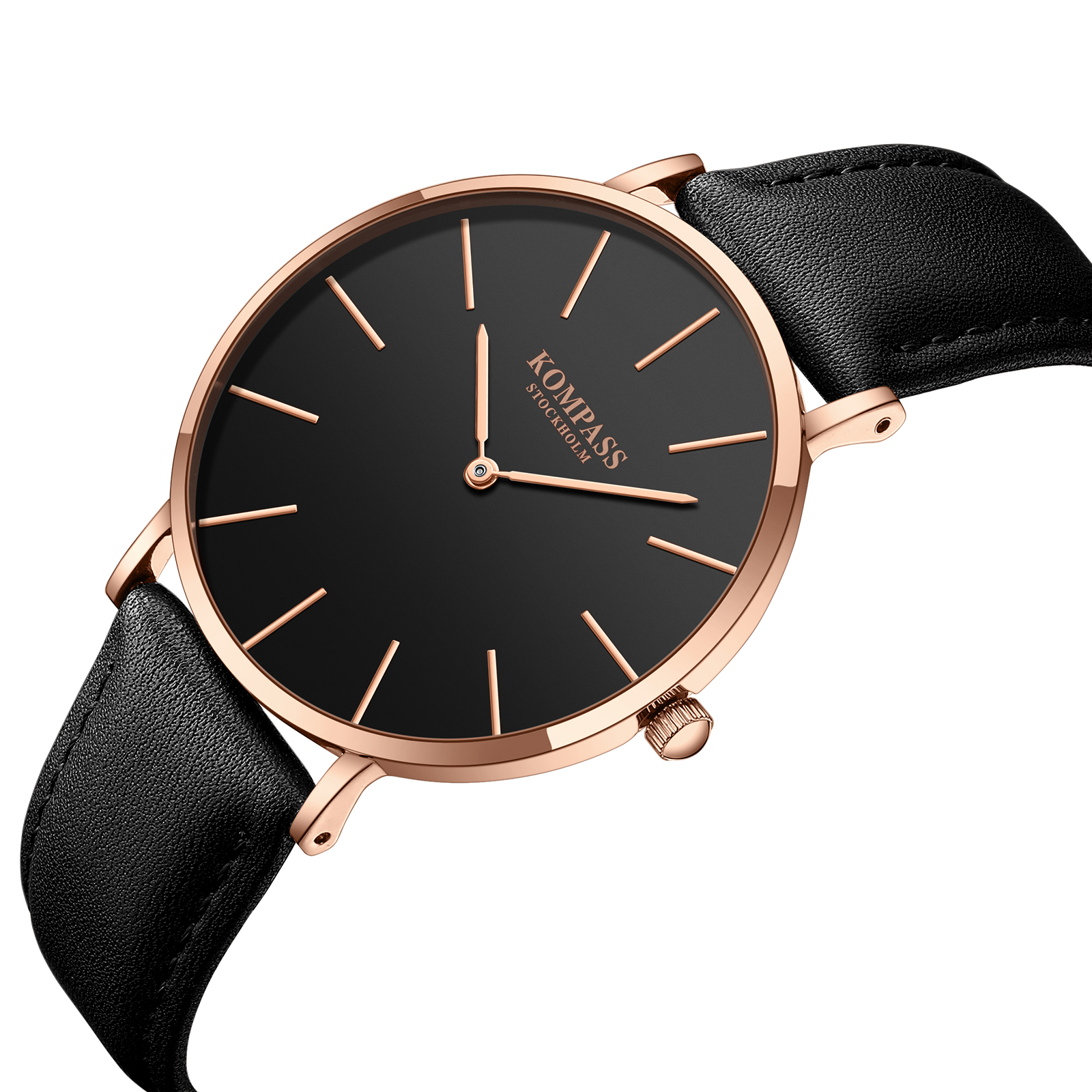 Kompass Classique Ultra-Thin Rose Gold Black - 2
