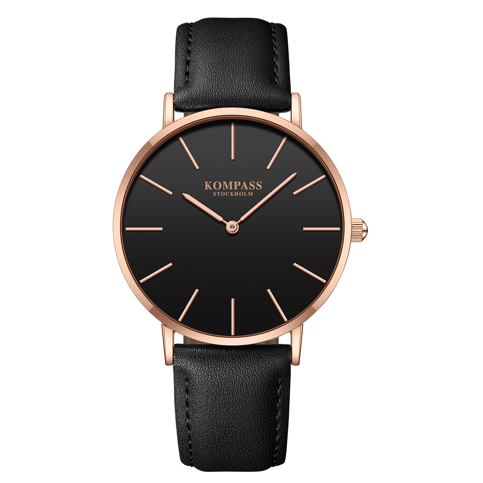 Kompass Classique Ultra-Thin Rose Gold Black