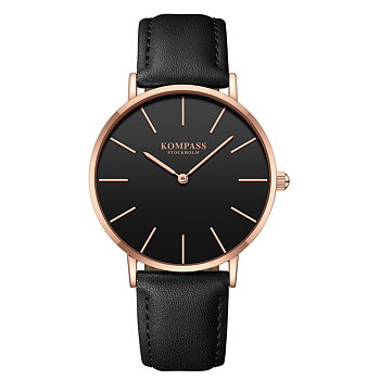 Kompass Classique Ultra-Thin Rose Gold Black