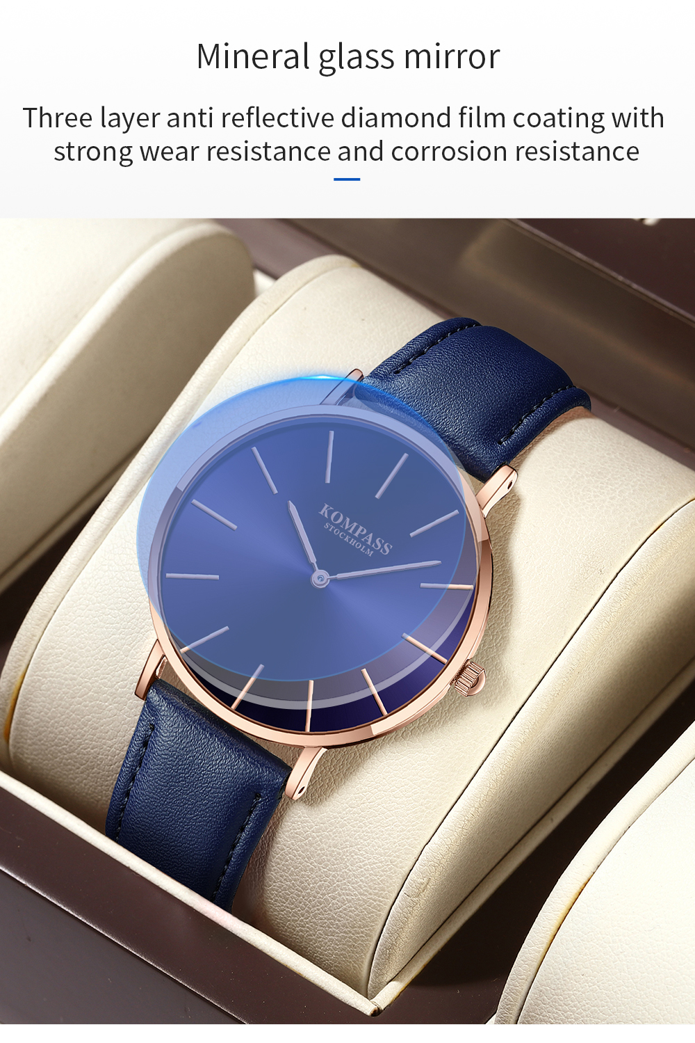 Kompass Classique Ultra-Thin Rose Gold Black - 11