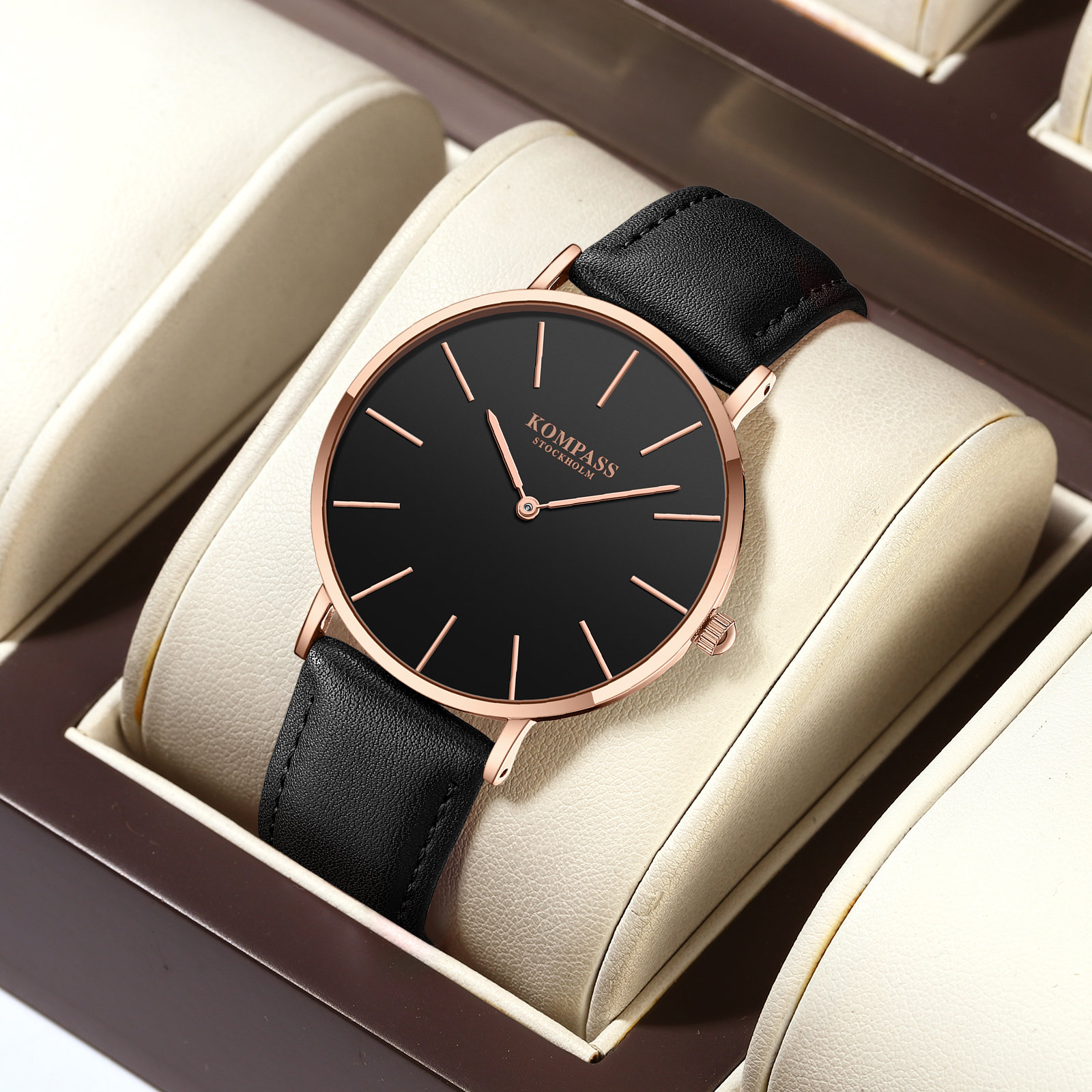 Kompass Classique Ultra-Thin Rose Gold Black - 6