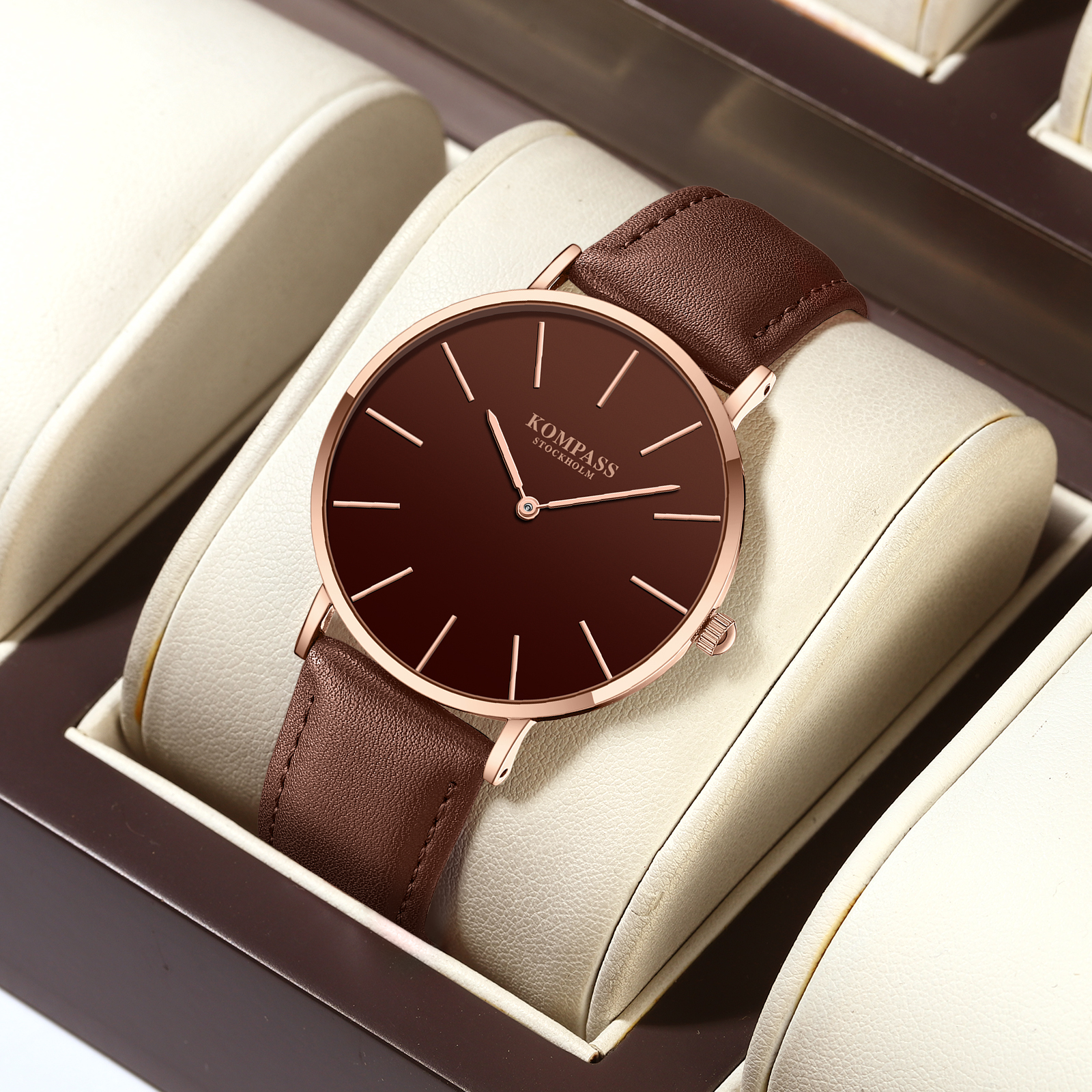 Kompass Classique Ultra-Thin Rose Gold Brown - 6