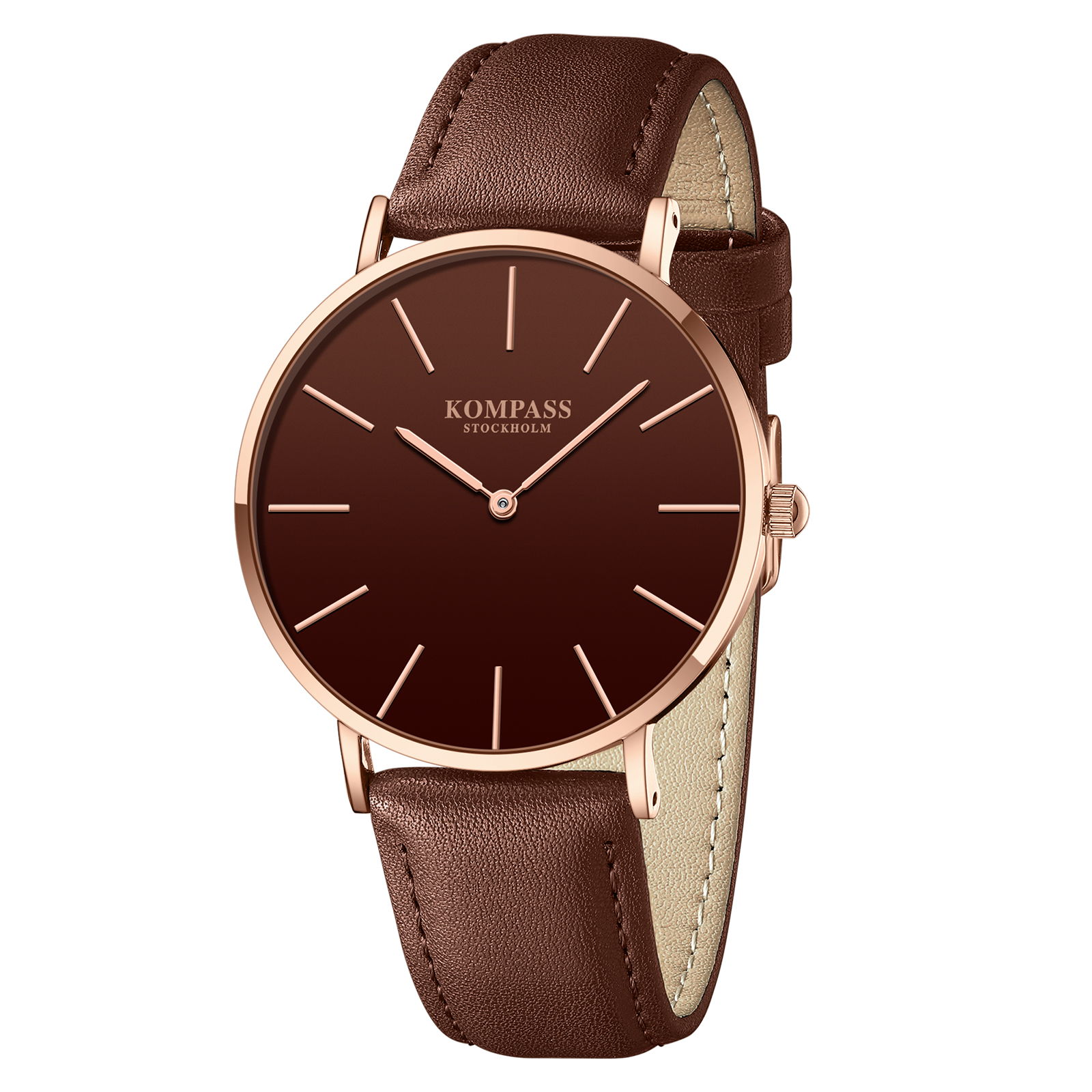 Kompass Classique Ultra-Thin Rose Gold Brown - 3