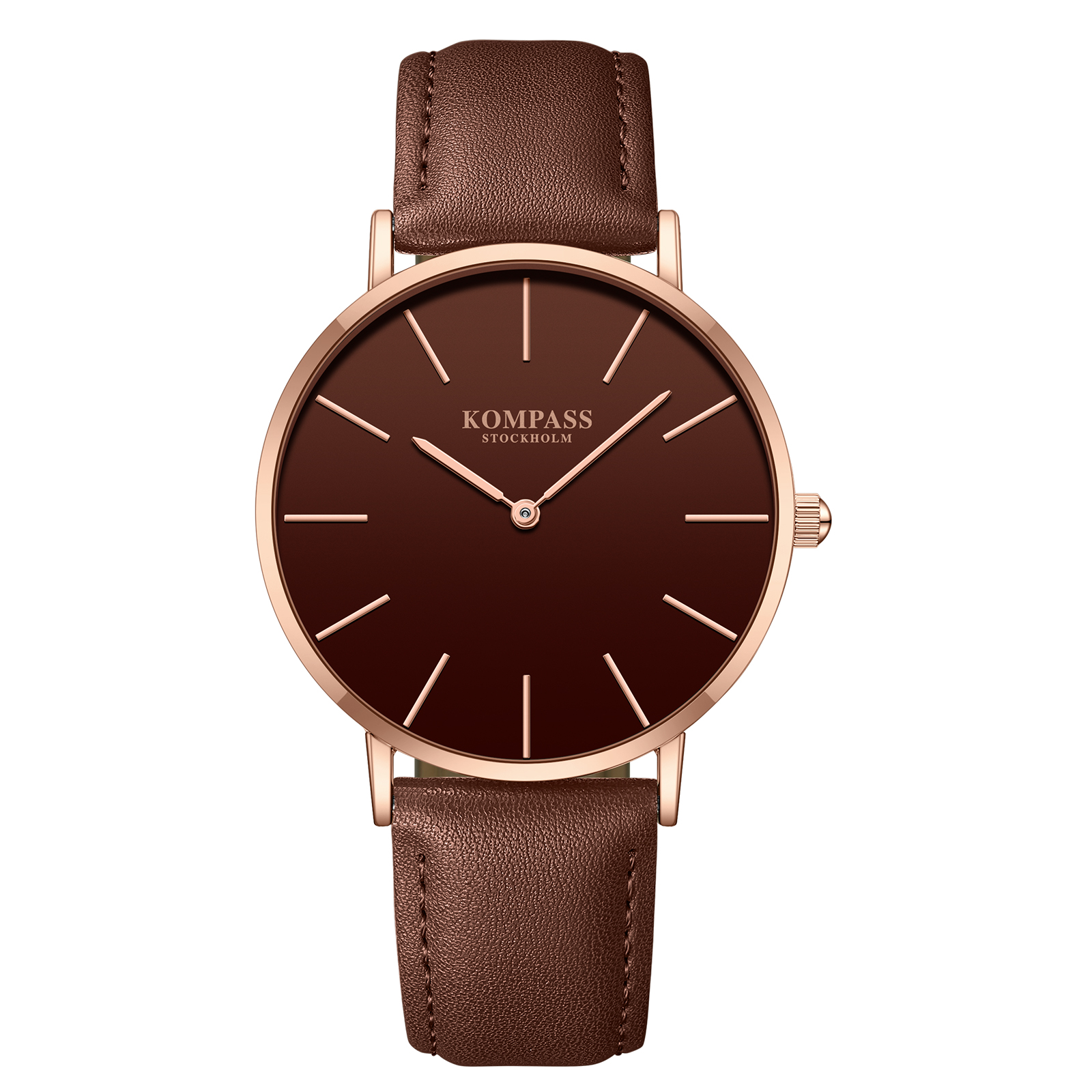 Kompass Classique Ultra-Thin Rose Gold Brown