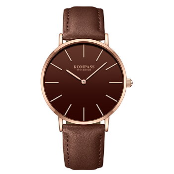 Kompass Classique Ultra-Thin Rose Gold Brown
