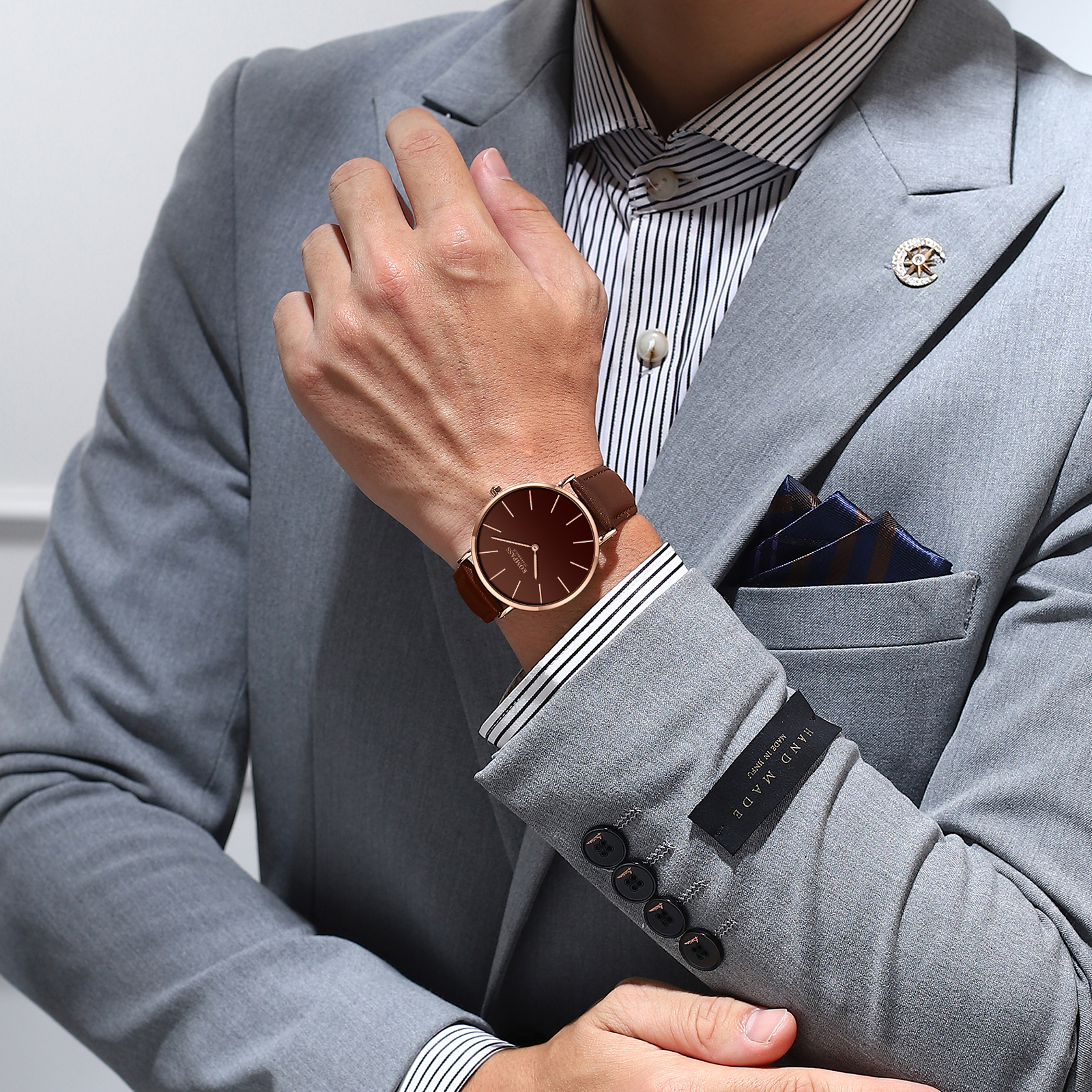 Kompass Classique Ultra-Thin Rose Gold Brown - 7