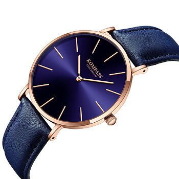 Kompass Classique Ultra-Thin Rose Gold Blue