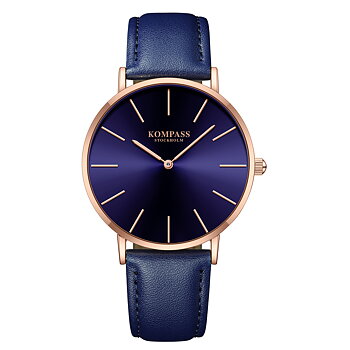 Kompass Classique Ultra-Thin Rose Gold Blue