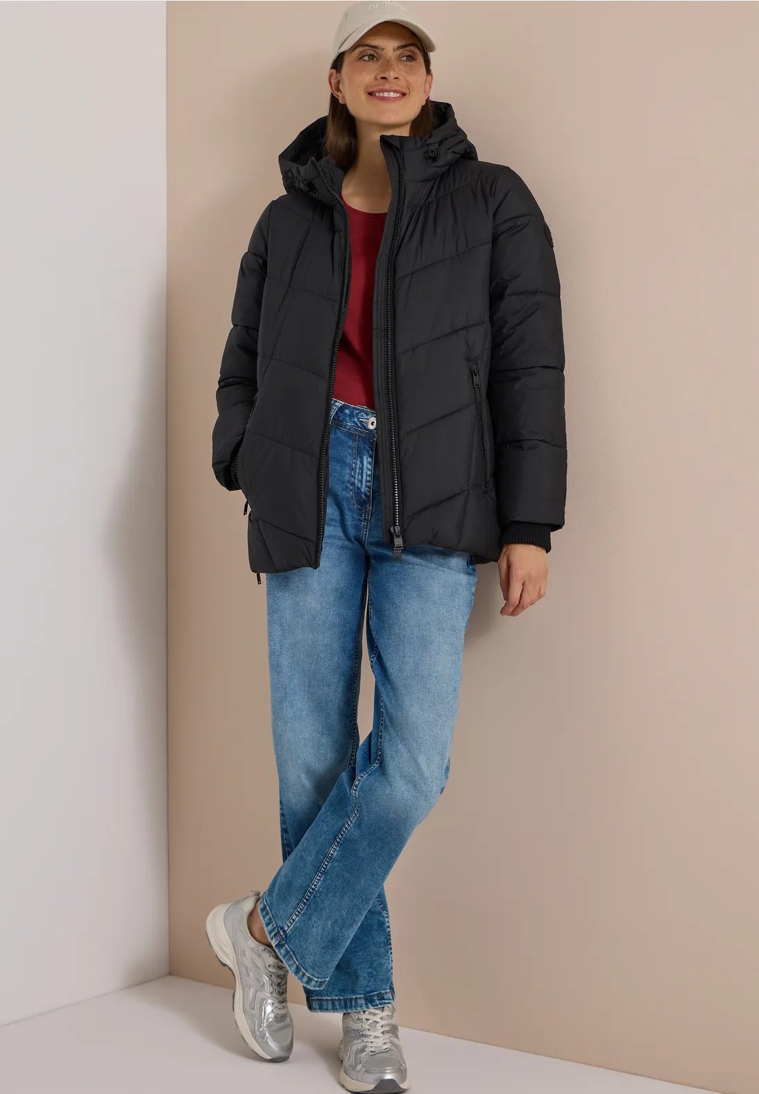 Mid Puffer Jacket - Black - Cecil - 3