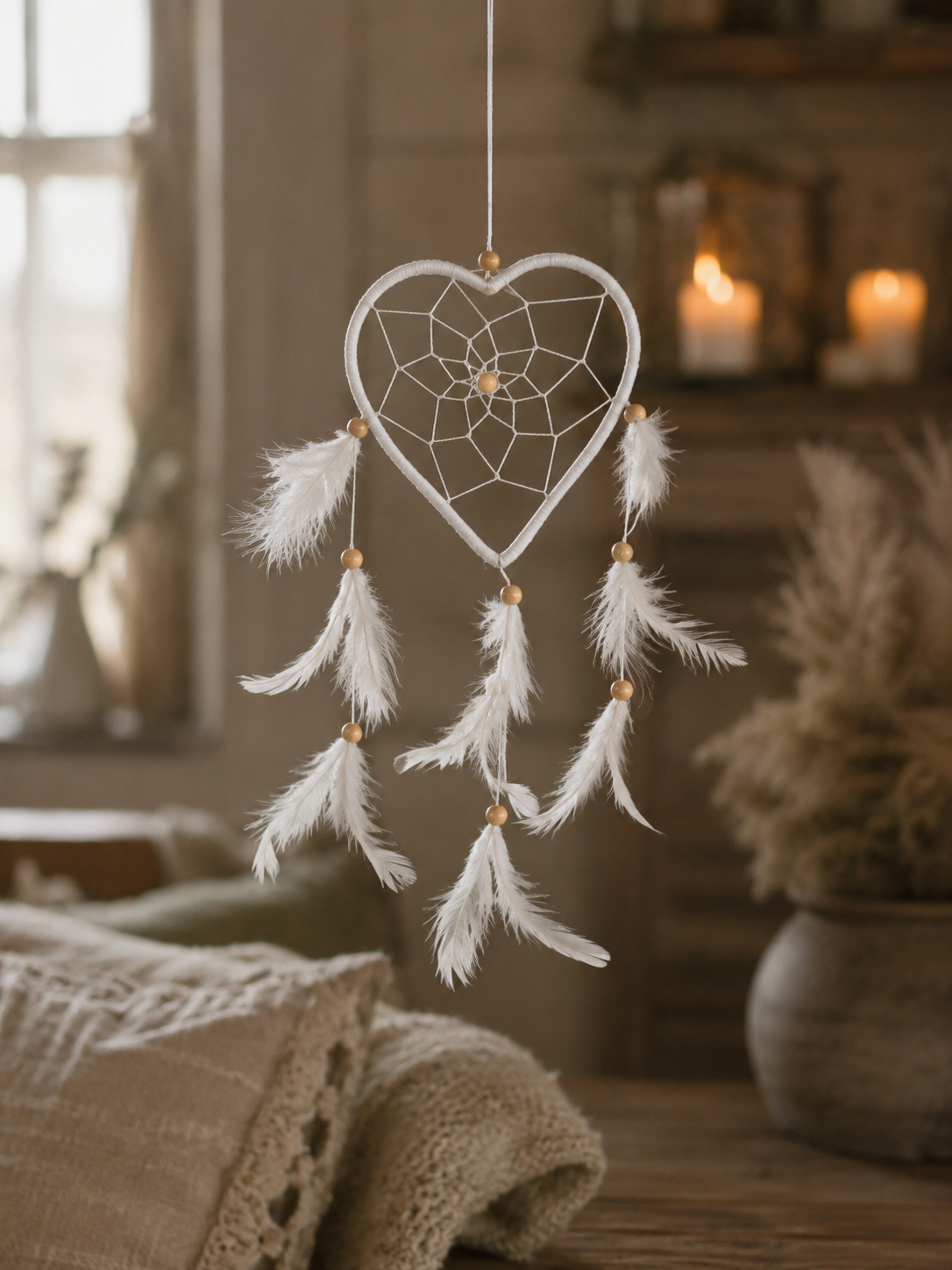 Dreamcatcher Heart White