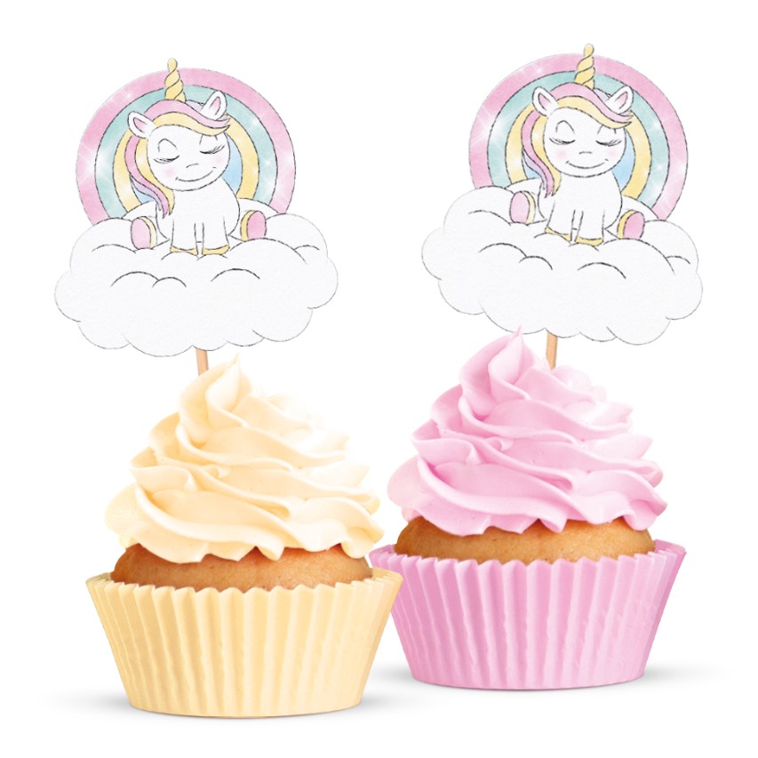Cake Picks - Baby Unicorn på moln
