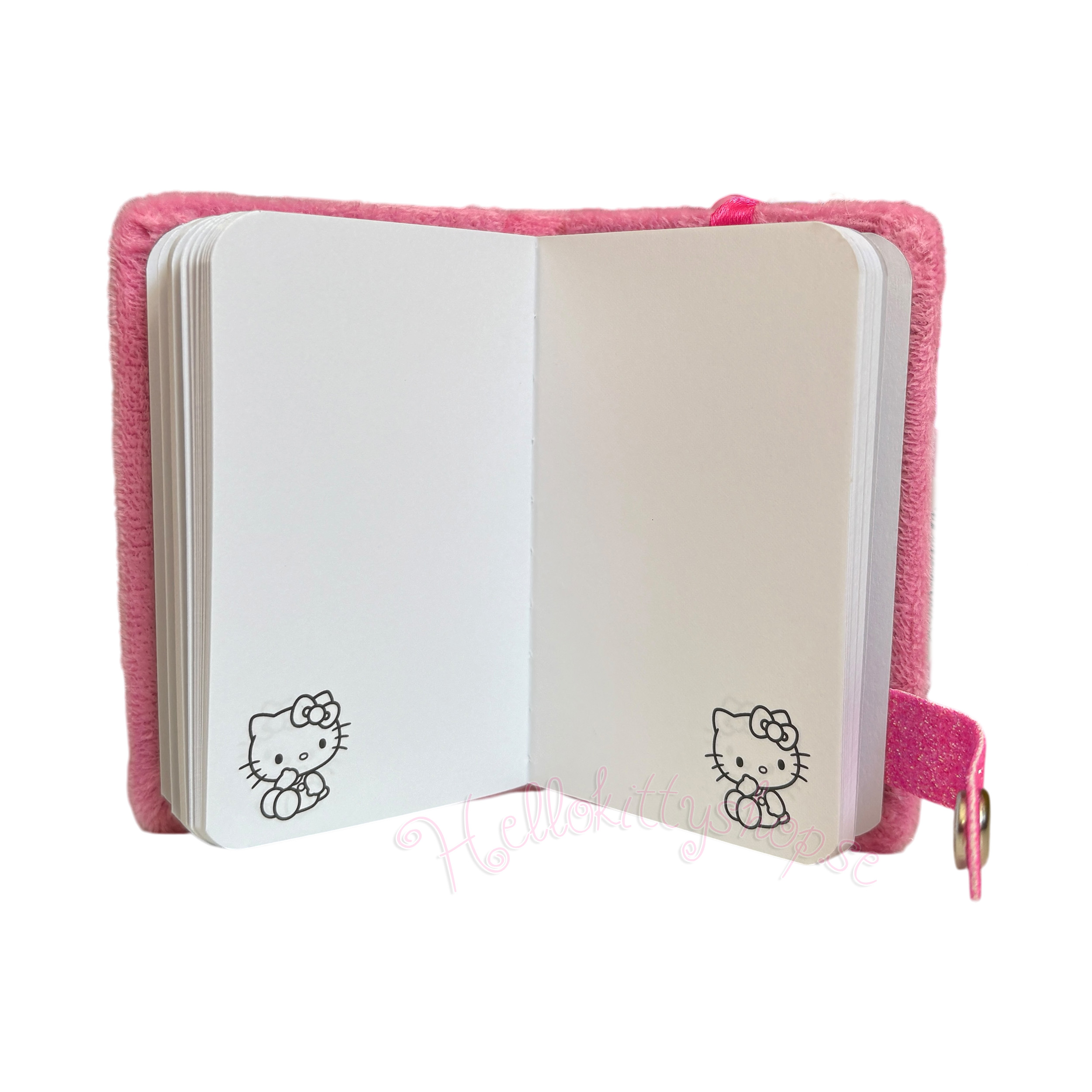 Hello Kitty Kawaii Rosa Anteckningsbok i Plysch med Hänge, 80 blad - 2