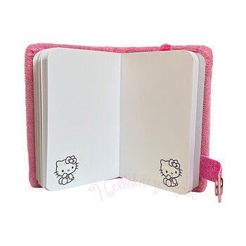 Hello Kitty Kawaii Rosa Anteckningsbok i Plysch med Hänge, 80 blad