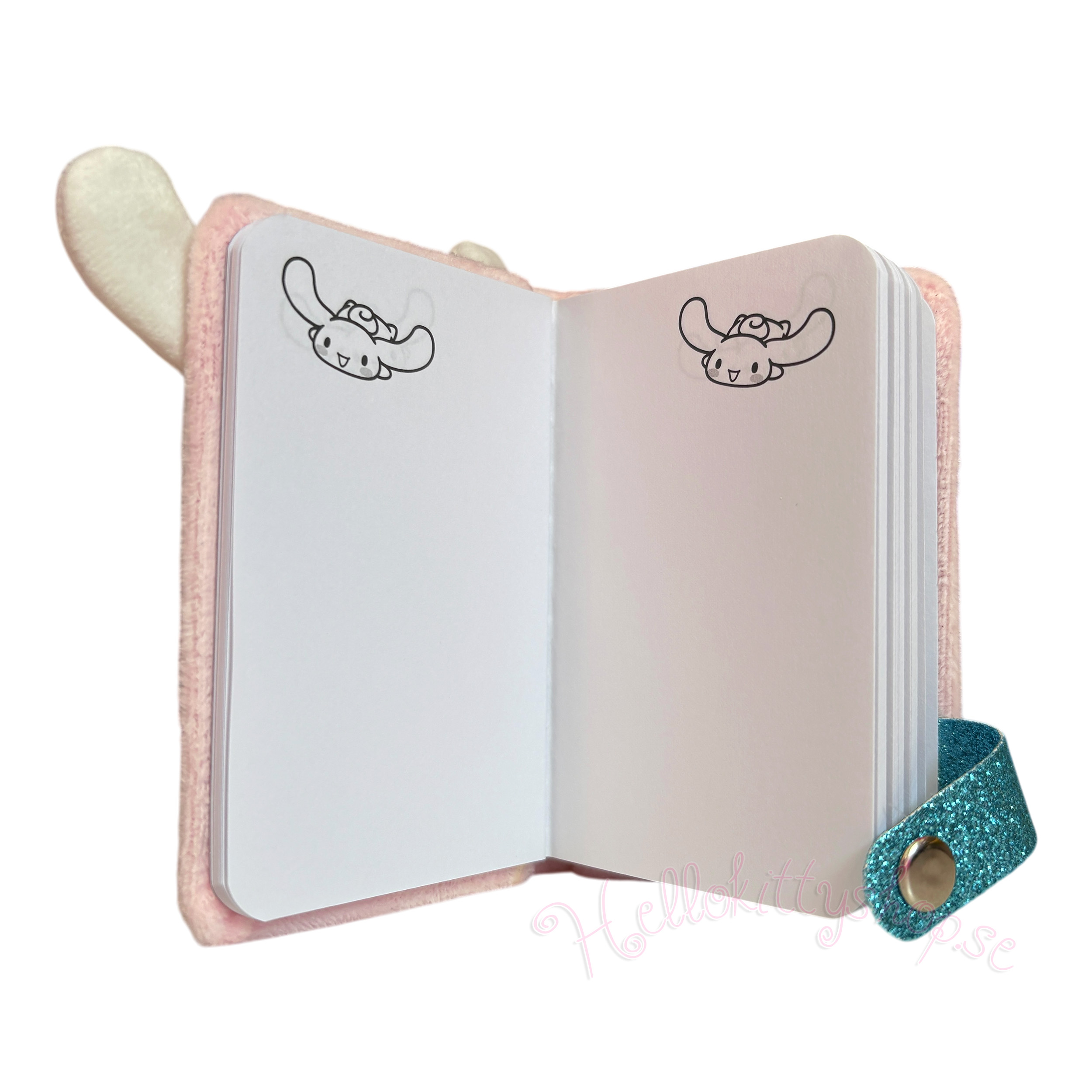 Cinnamoroll Kawaii Ljusrosa Anteckningsbok i Plysch med Hänge, 80 blad - 2