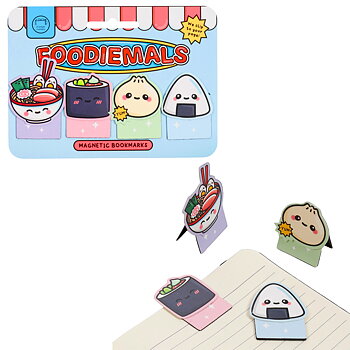 Foodiemals Ramen & Sushi Magnetiskt Bokmärke-Set