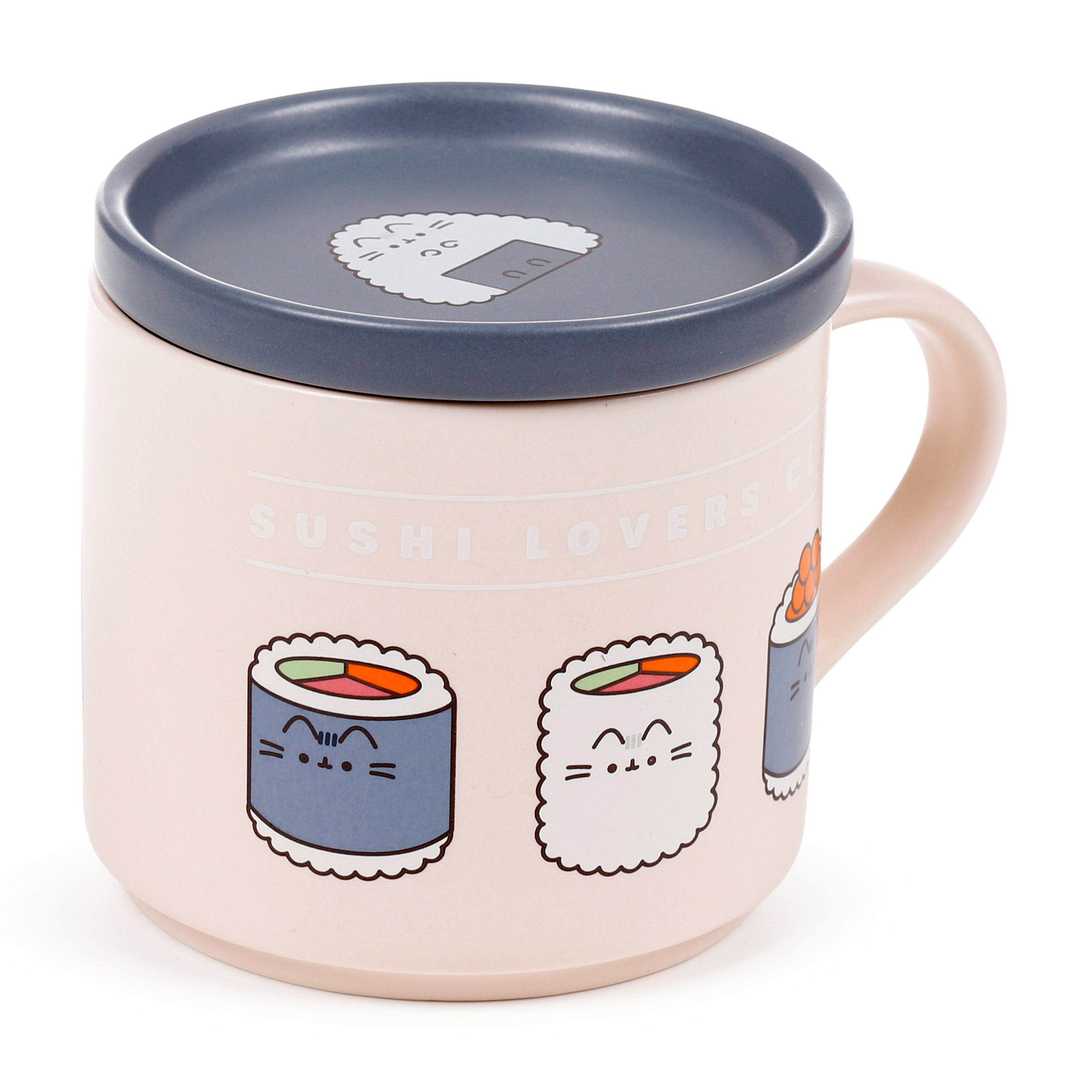 Pusheen the Cat Katt Porslinsmugg & Underlägg/Lock Set - Sushi Lover 420ml