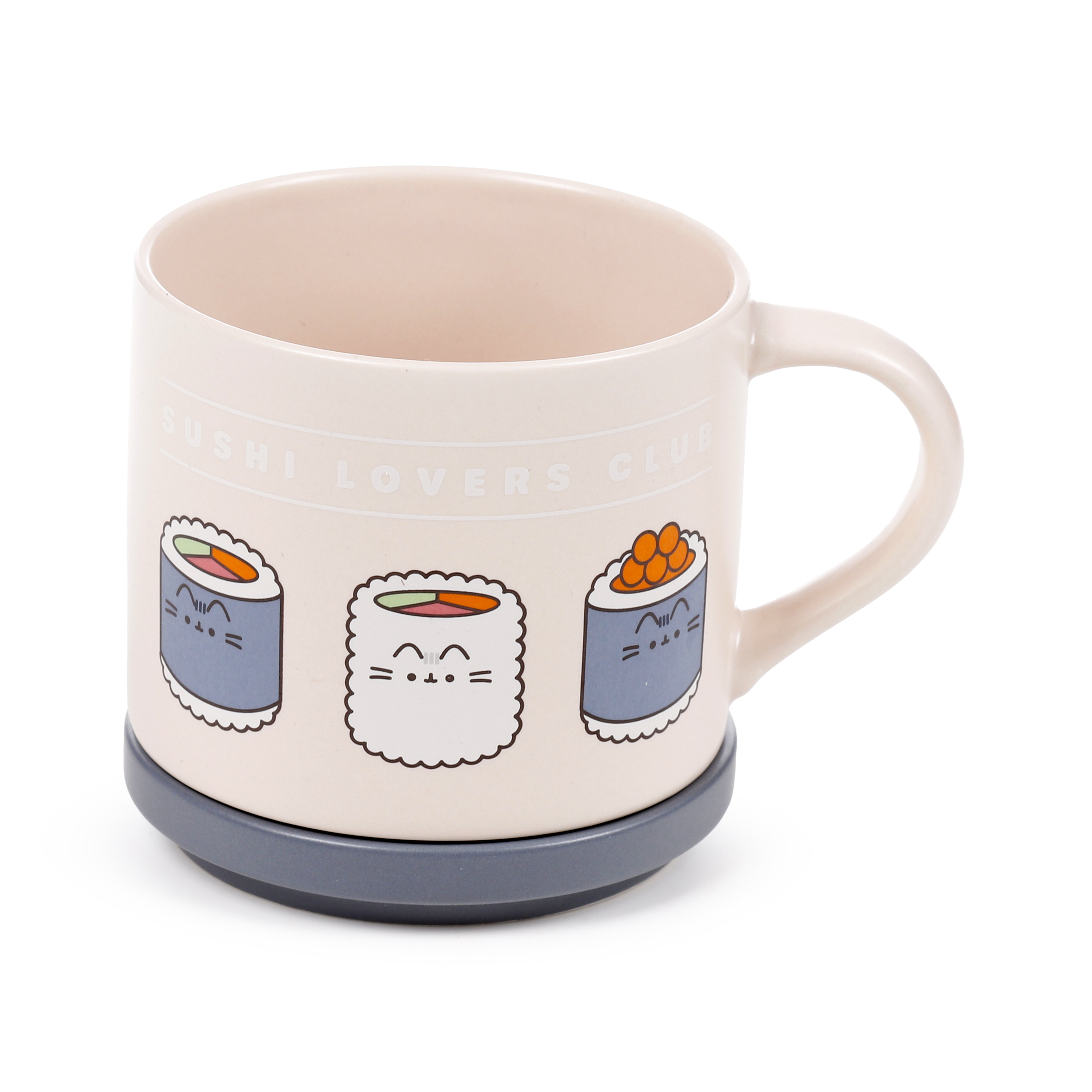 Pusheen the Cat Katt Porslinsmugg & Underlägg/Lock Set - Sushi Lover 420ml - 4
