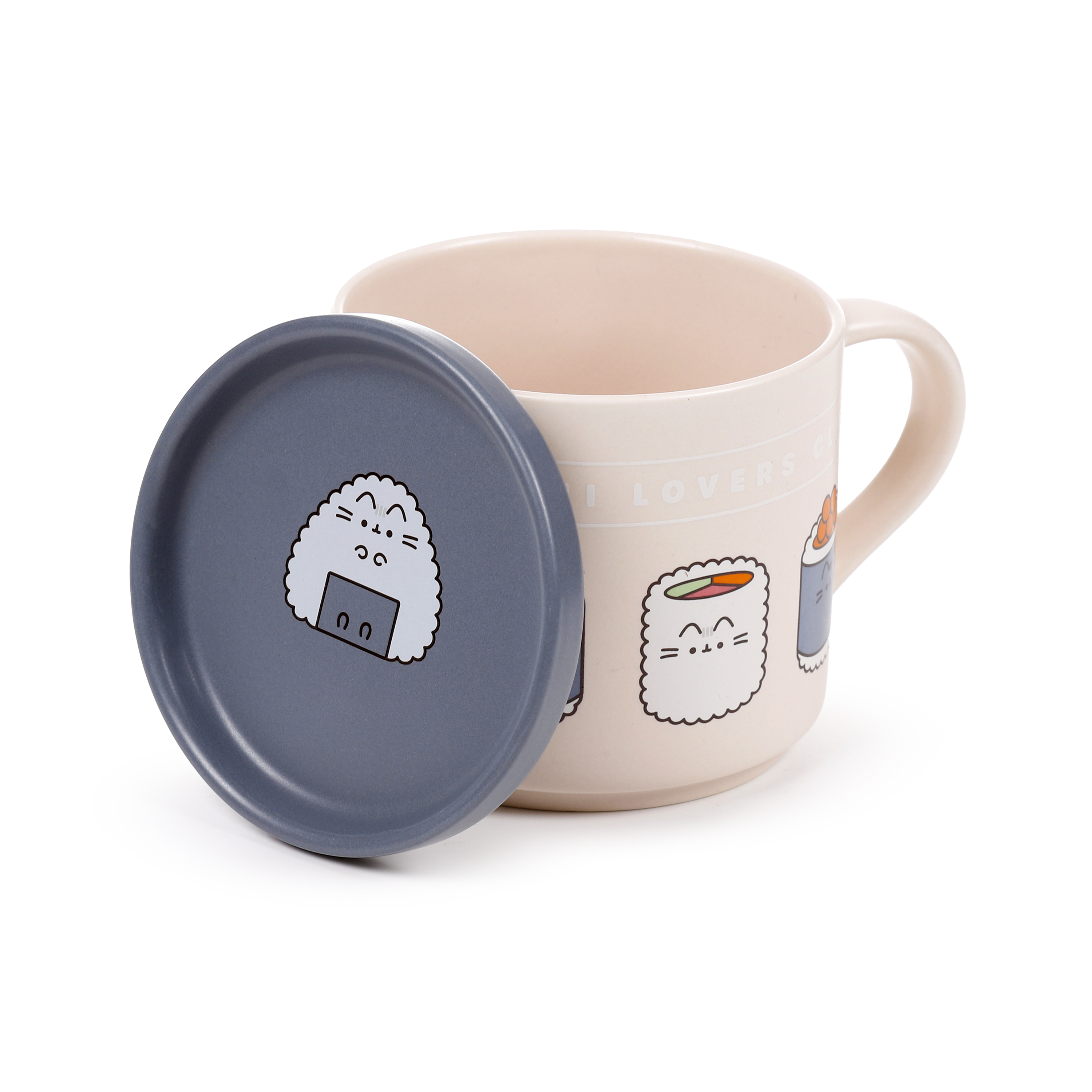 Pusheen the Cat Katt Porslinsmugg & Underlägg/Lock Set - Sushi Lover 420ml - 2