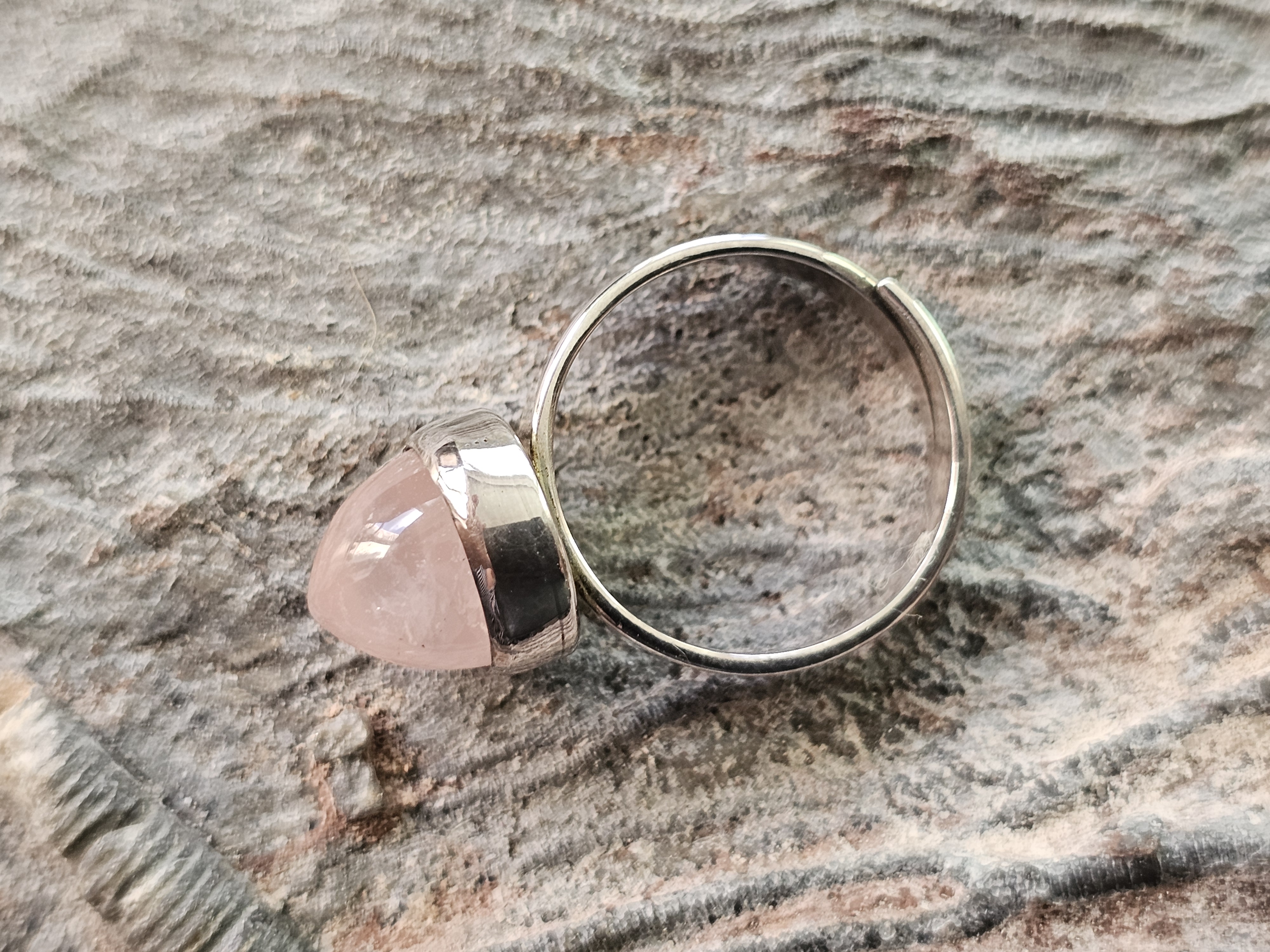 Bullet ring rosenkvarts, 925-silver - 3