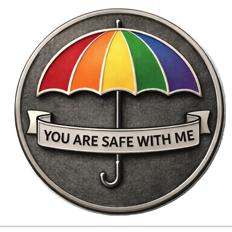 You're Safe with Me Umbrella Pin