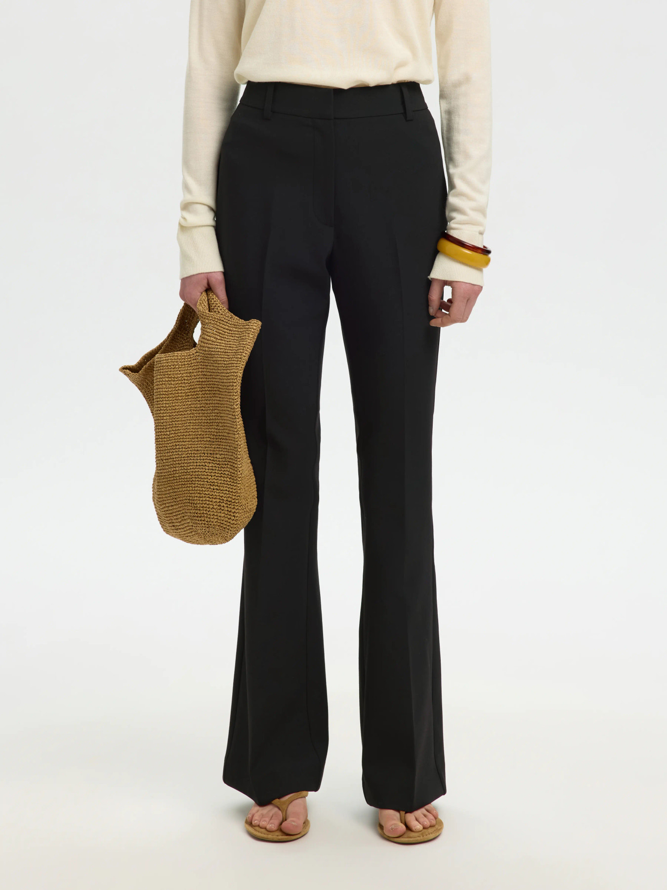 SLWRITA MW SLIM FLARED PANT FD Black - 6
